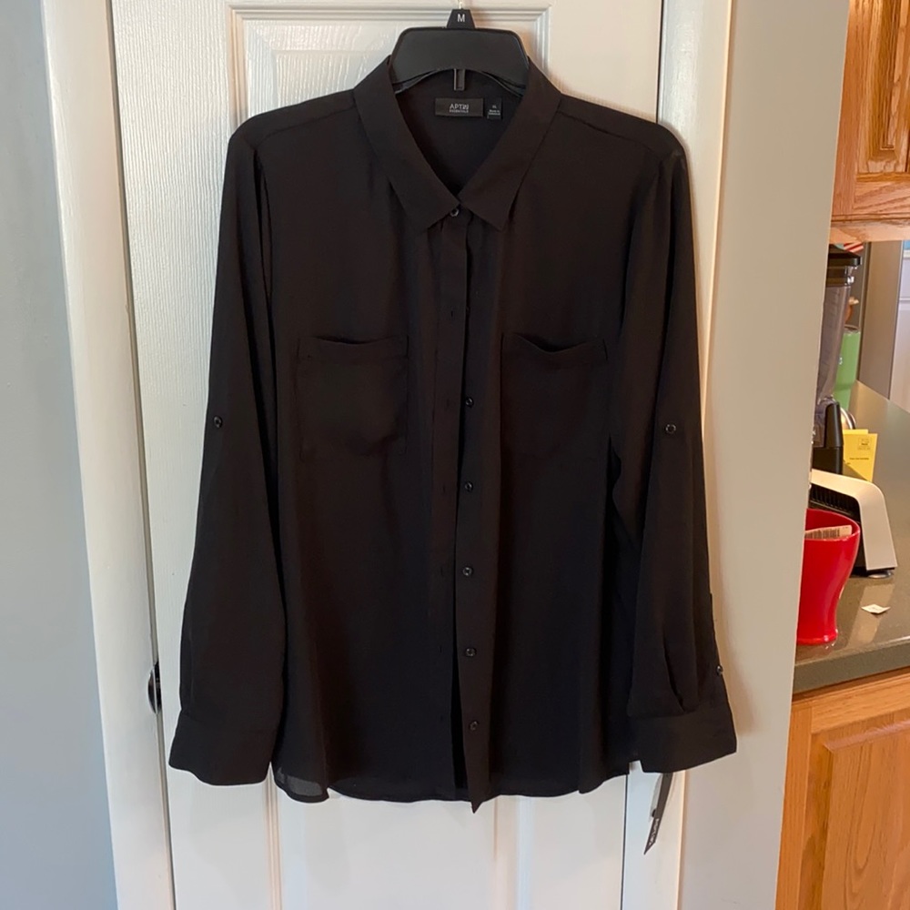 Apt. 9 Black Button Down Shirt